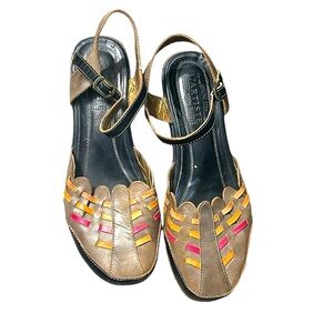 L Artiste Slingback Wedge Shoes 42 10.5-11
